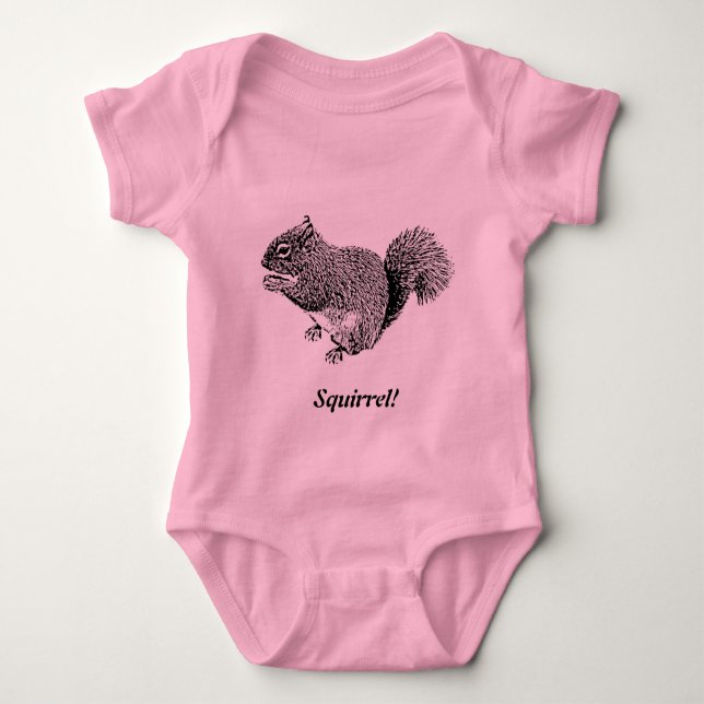 Hey Squirrel Baby Bodysuit (Front)