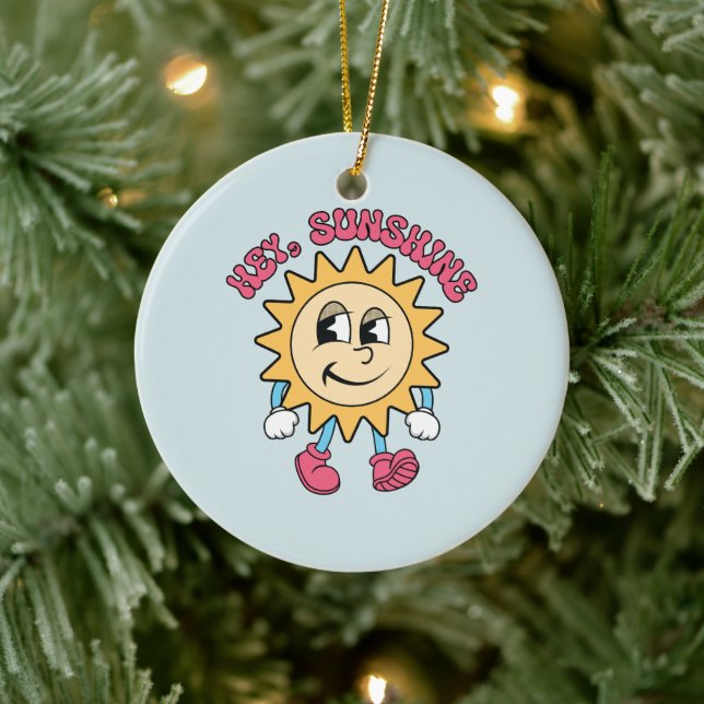 Hey, Sunshine - Summer Vibes Ceramic Ornament (Tree)