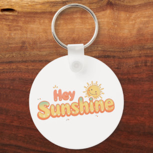 "Hey Sunshine" with Smiling Sun Key Ring