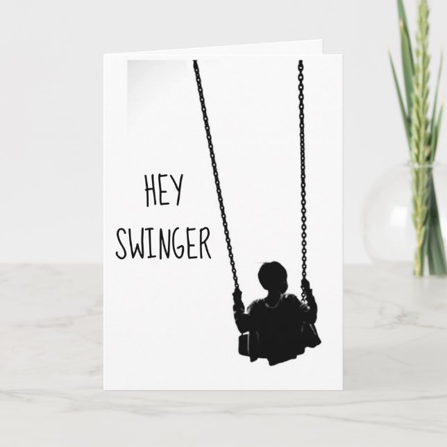 HEY ***SWINGER*** HAPPY **50th** BIRTHDAY Card (Front)
