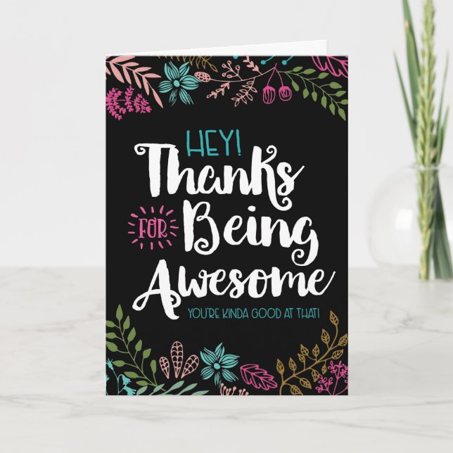 Hey! Thanks for Being Awesome! Card (Front)