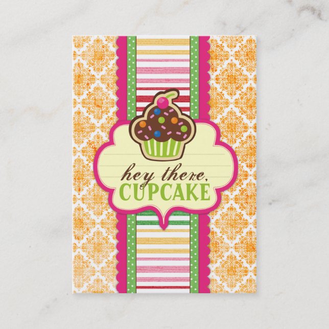 Hey There, Cupcake Chubby Business Cards (Front)