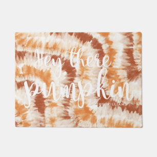 Hey There Pumpkin   Autumn Tie Dye Doormat