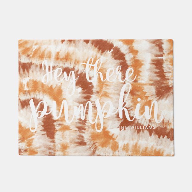 Hey There Pumpkin | Autumn Tie Dye Doormat (Front)