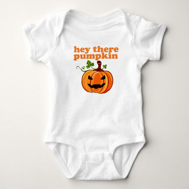 hey there pumpkin baby one piece bodysuit (Front)
