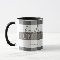 Hey There Pumpkin Black & White Buffalo Check