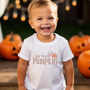 Hey There Pumpkin Groovy Retro Fall Baby T-Shirt