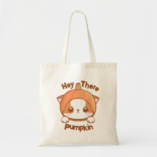 Hey There Pumpkin Mochi Pumpkin Kawaii  Tote Bag