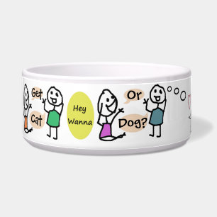 Hey Wanna Cat or Dog Bowl by RoseWrites