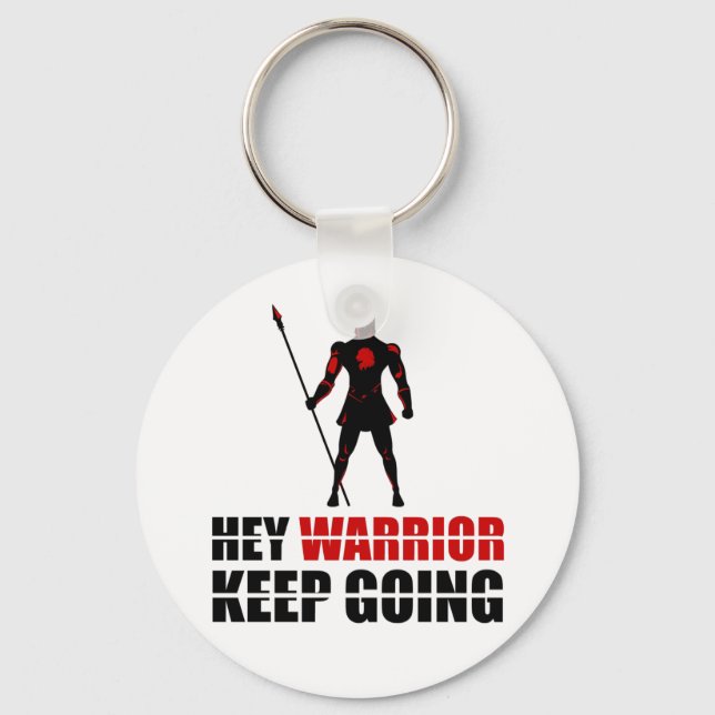 Hey warrior keep going key ring (Front)