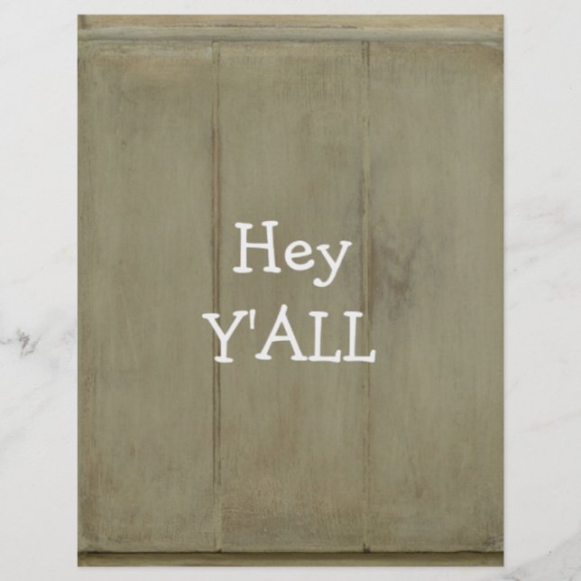 Hey YALL Rustic Wood (Front)