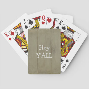 Hey YALL Rustic Wood Playing Cards