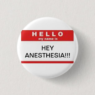 Hey you!! 3 cm round badge