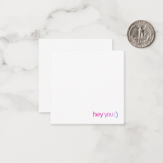 Hey You Greeting Note Card (Front/Back In Situ)