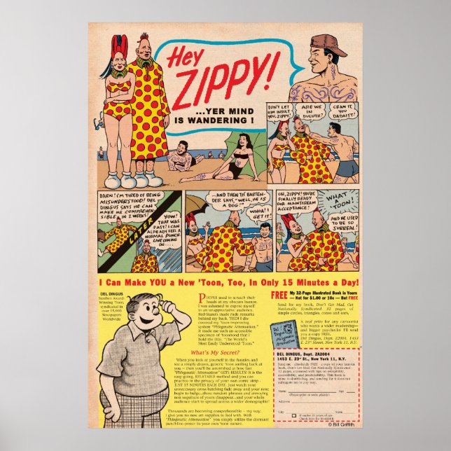 Hey, ZIPPY! Yer mind is wandering!! Poster (Front)