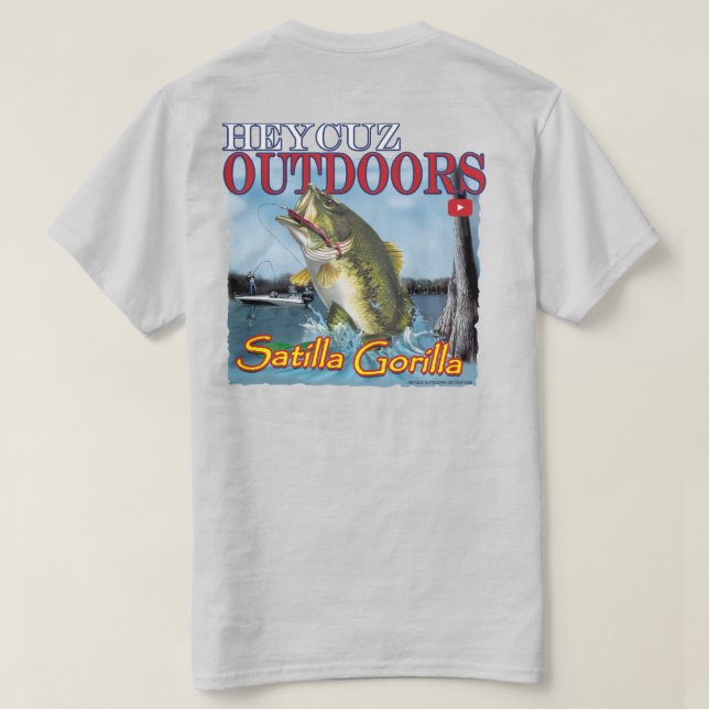 HeyCuz Outdoors Satilla Gorilla Bass Design T-Shirt (Design Back)