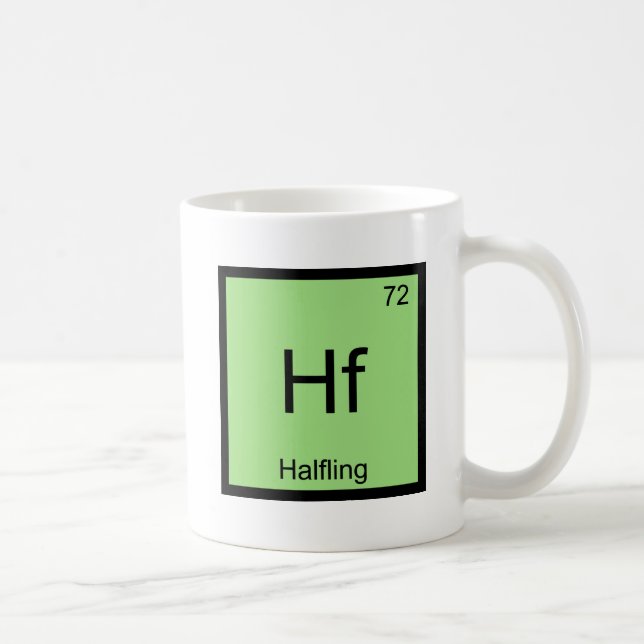 Hf - Halfling Funny Chemistry Element Symbol Tee Coffee Mug (Right)