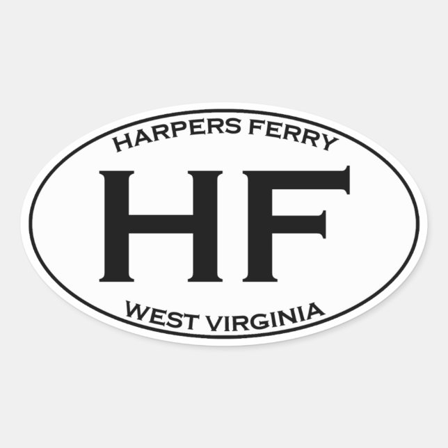 HF - Harpers Ferry West Virginia Oval Sticker (Front)