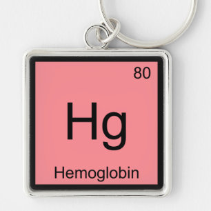 Hg - Haemoglobin Chemistry Element Symbol Blood Te Key Ring