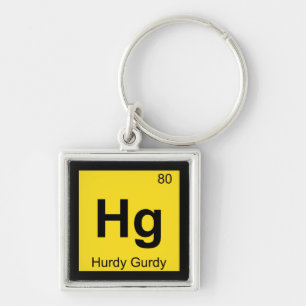 Hg - Hurdy Gurdy Music Chemistry Periodic Table Key Ring