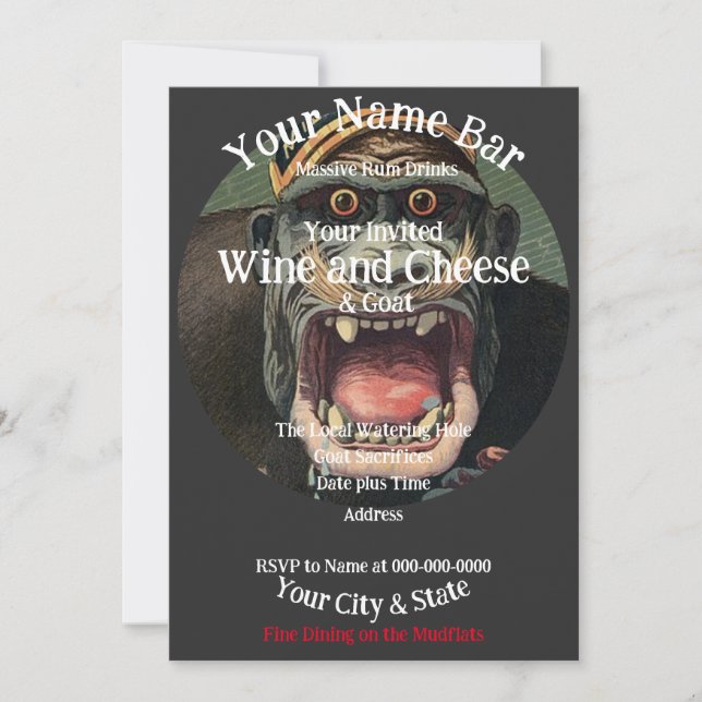 HG SAVE THE DATE Wine & Cheese Party DINNER Invitation (Front)