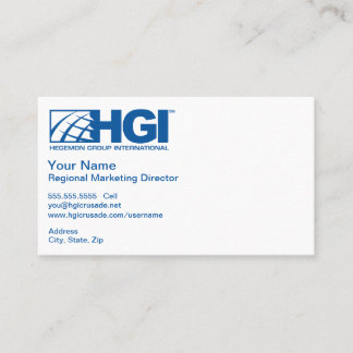 HGI Regional Marketing Director Business Card