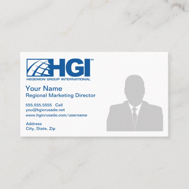 HGI Regional Marketing Director (Photo) Business Card (Front)