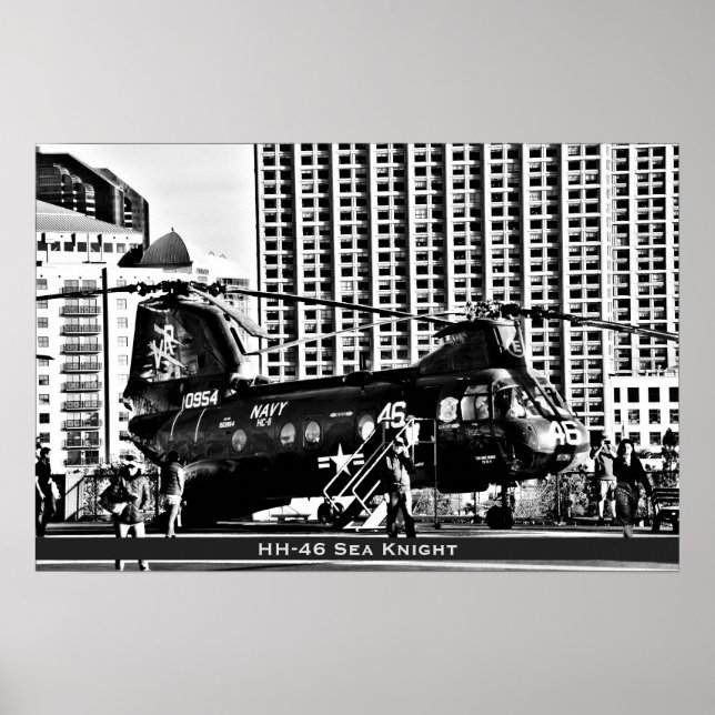 HH-46 Sea Knight ~ US Military Helicopter Poster (Front)