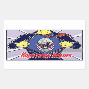 hh blue rectangular sticker