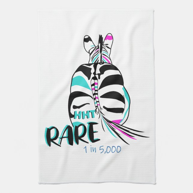 HHT Rare Disease Zebra Hand Towel (Vertical)