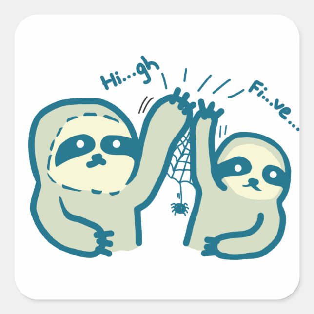 Hi-5 Slothes Square Sticker (Front)