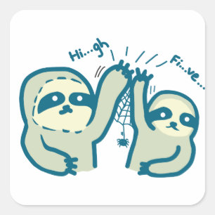Hi-5 Slothes Square Sticker