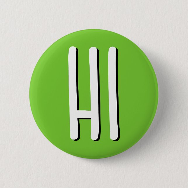 Hi. 6 Cm Round Badge (Front)