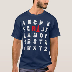HI Alphabet Funny cute monsters ABC Begin to learn T-Shirt
