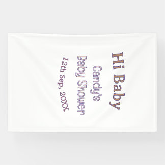 hi baby shower blue name date maron modern trendy banner