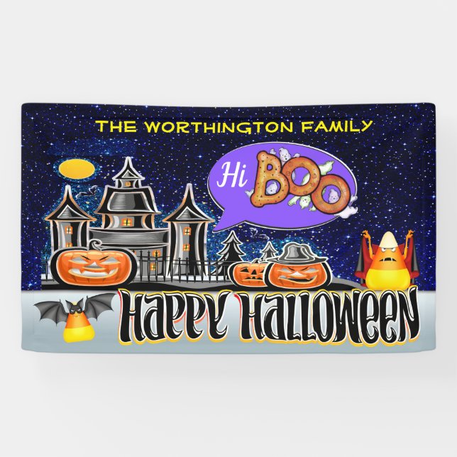 Hi Boo! Happy Halloween! Banner (Horizontal)
