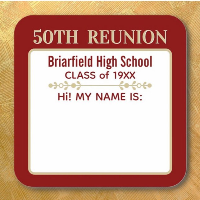Hi! Class Reunion custom Name badge stickers (Creator Uploaded)
