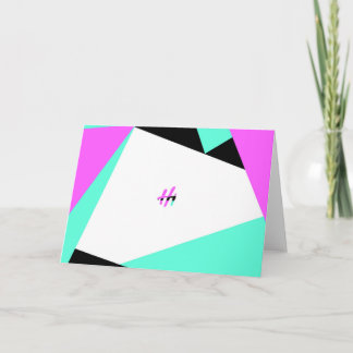 Hi Colour-Blocking Card | Black Teal Pink
