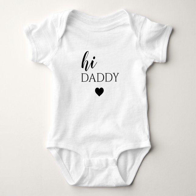 Hi Daddy Personalised Announcement Dad Reveal Baby Baby Bodysuit (Front)