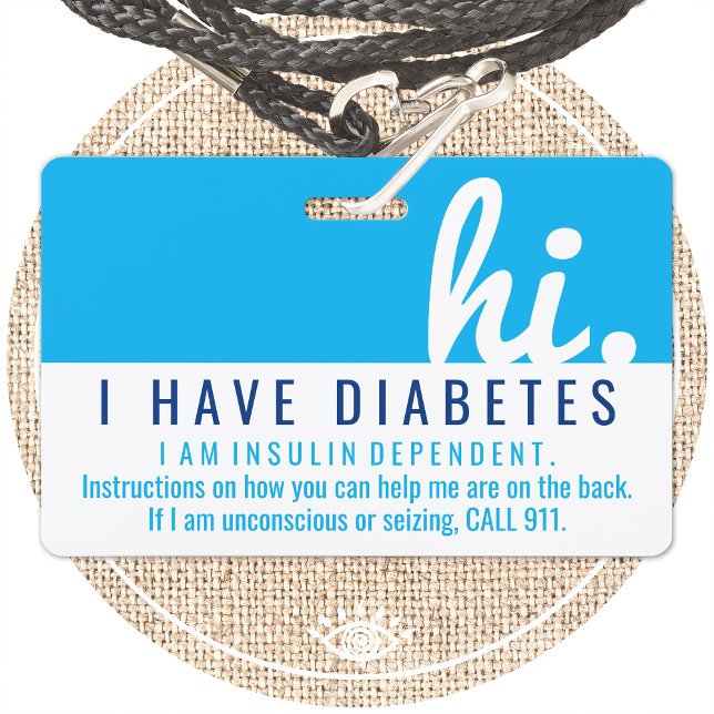 hi diabetes emergency id pvc badge ID badge (Creator Uploaded)