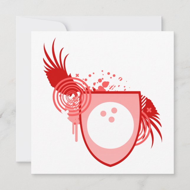 hi-fi bowling ball crest invitation (Front)