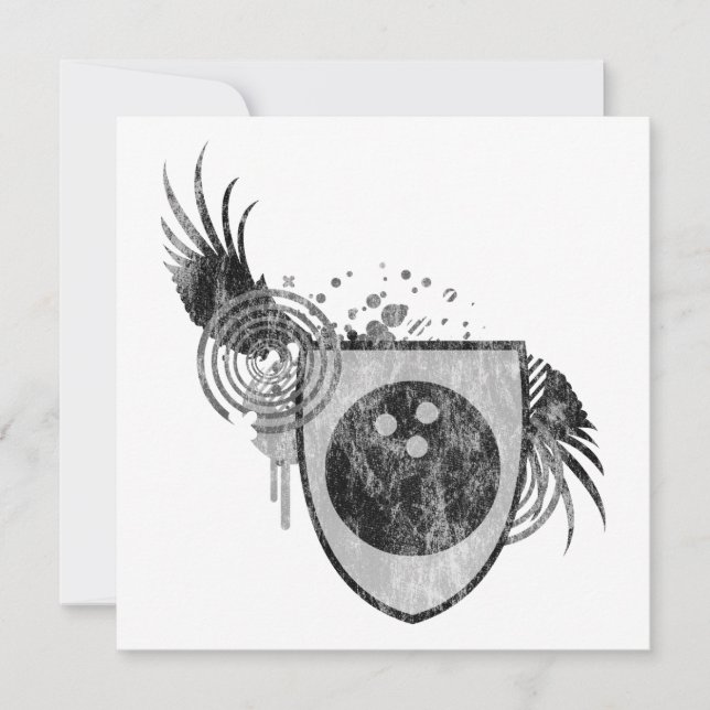 hi-fi bowling ball crest invitation (Front)