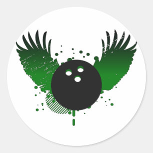 hi-fi bowling classic round sticker