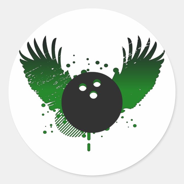 hi-fi bowling classic round sticker (Front)