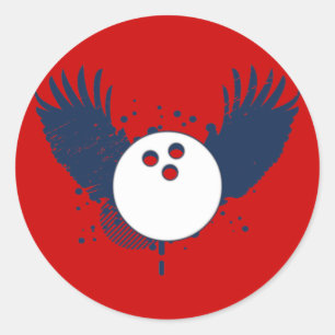 hi-fi bowling classic round sticker