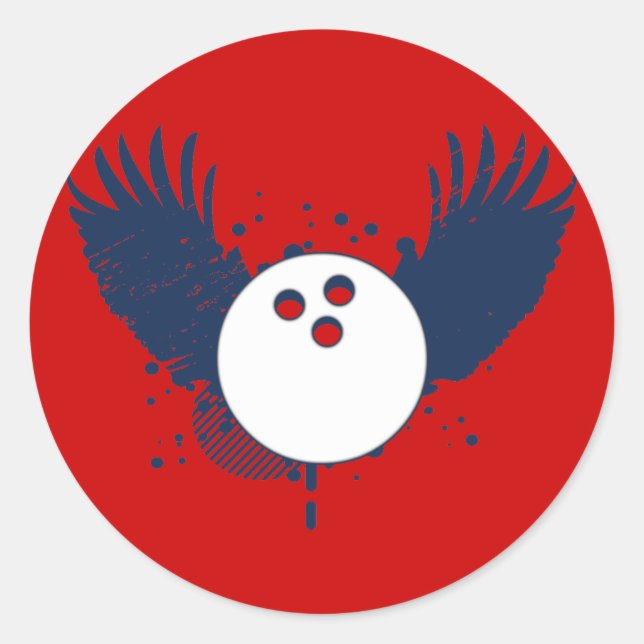 hi-fi bowling classic round sticker (Front)
