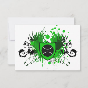 hi-fi crest tennis ball invitation