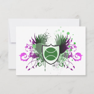 hi-fi crest tennis ball invitation