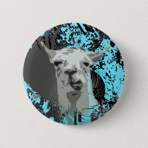 hi-fi llama. 6 cm round badge