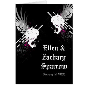 hi-fi pirate skulls wedding invitations